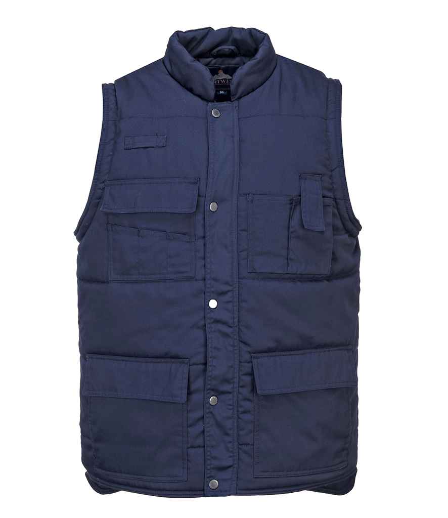 Portwest Shetland Bodywarmer in Navy by Portwest — Custom branded clothing by Print Press, featuring premium embroidery produced in our specialist print lab in the UK.