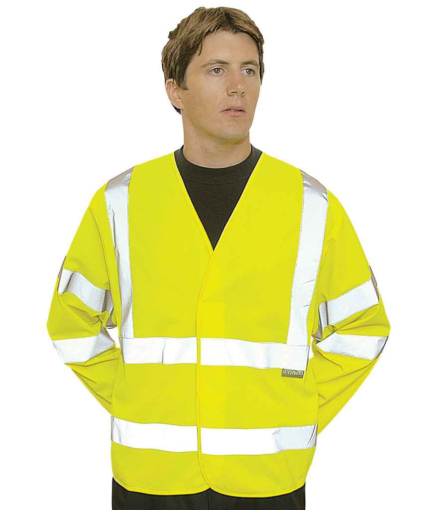 Portwest Hi-Vis Two Band and Braces Jacket in Yellow by Portwest — Custom branded clothing by Print Press, featuring premium embroidery produced in our specialist print lab in the UK.