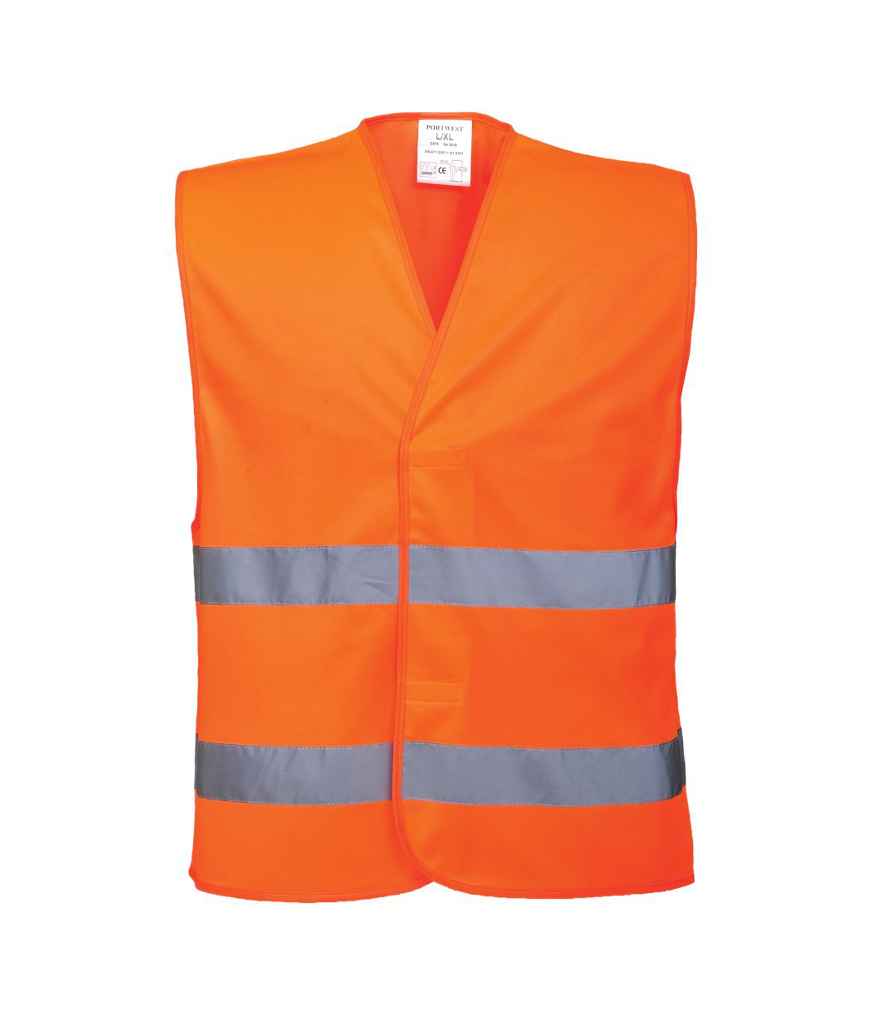 Portwest Hi-Vis Two Band Vest in by Portwest — Custom branded clothing by Print Press, featuring premium embroidery produced in our specialist print lab in the UK.