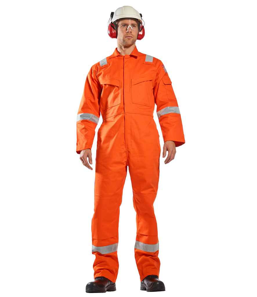 Portwest Bizflame Anti-Static Coverall in R Orange by Portwest — Custom branded clothing by Print Press, featuring premium embroidery produced in our specialist print lab in the UK.