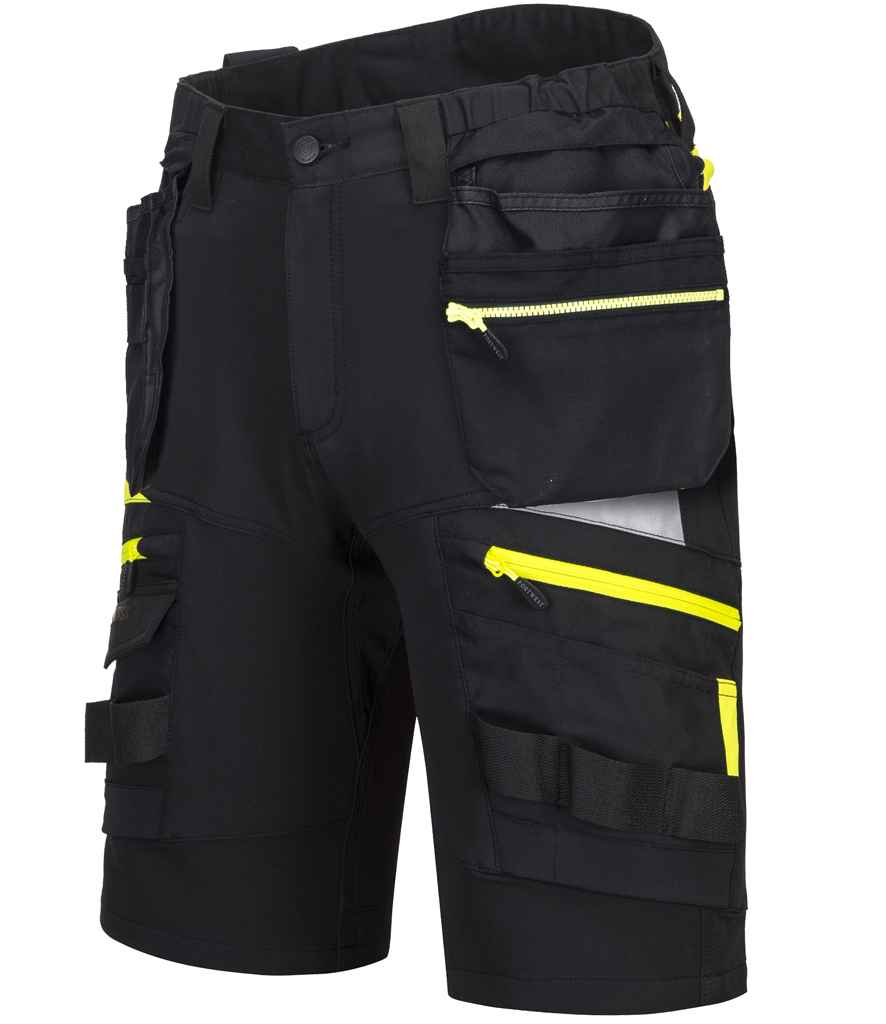 Portwest DX4 Holster Pocket Shorts in Black by Portwest — Custom branded clothing by Print Press, featuring premium embroidery produced in our specialist print lab in the UK.