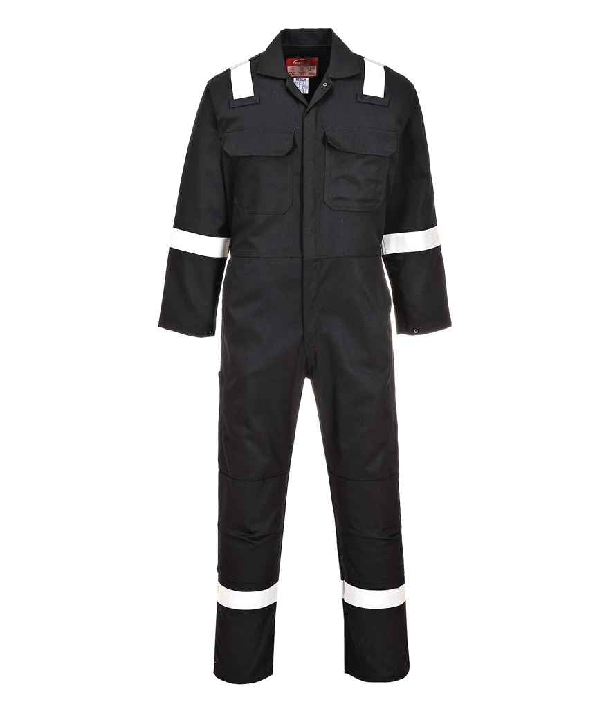 Portwest Bizweld Flame Resistant Iona Coverall in R Black by Portwest — Custom branded clothing by Print Press, featuring premium embroidery produced in our specialist print lab in the UK.