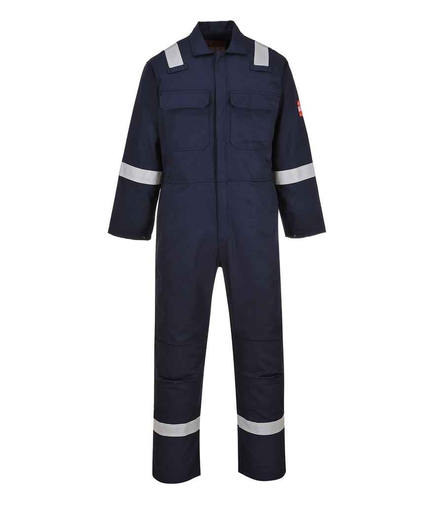 Portwest Bizweld Flame Resistant Iona Coverall in R Navy by Portwest — Custom branded clothing by Print Press, featuring premium embroidery produced in our specialist print lab in the UK.
