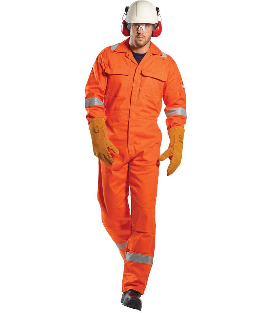 Portwest Bizweld Flame Resistant Iona Coverall in R Orange by Portwest — Custom branded clothing by Print Press, featuring premium embroidery produced in our specialist print lab in the UK.