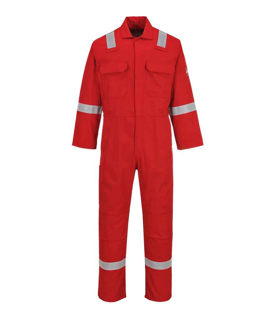 Portwest Bizweld Flame Resistant Iona Coverall in R Red by Portwest — Custom branded clothing by Print Press, featuring premium embroidery produced in our specialist print lab in the UK.