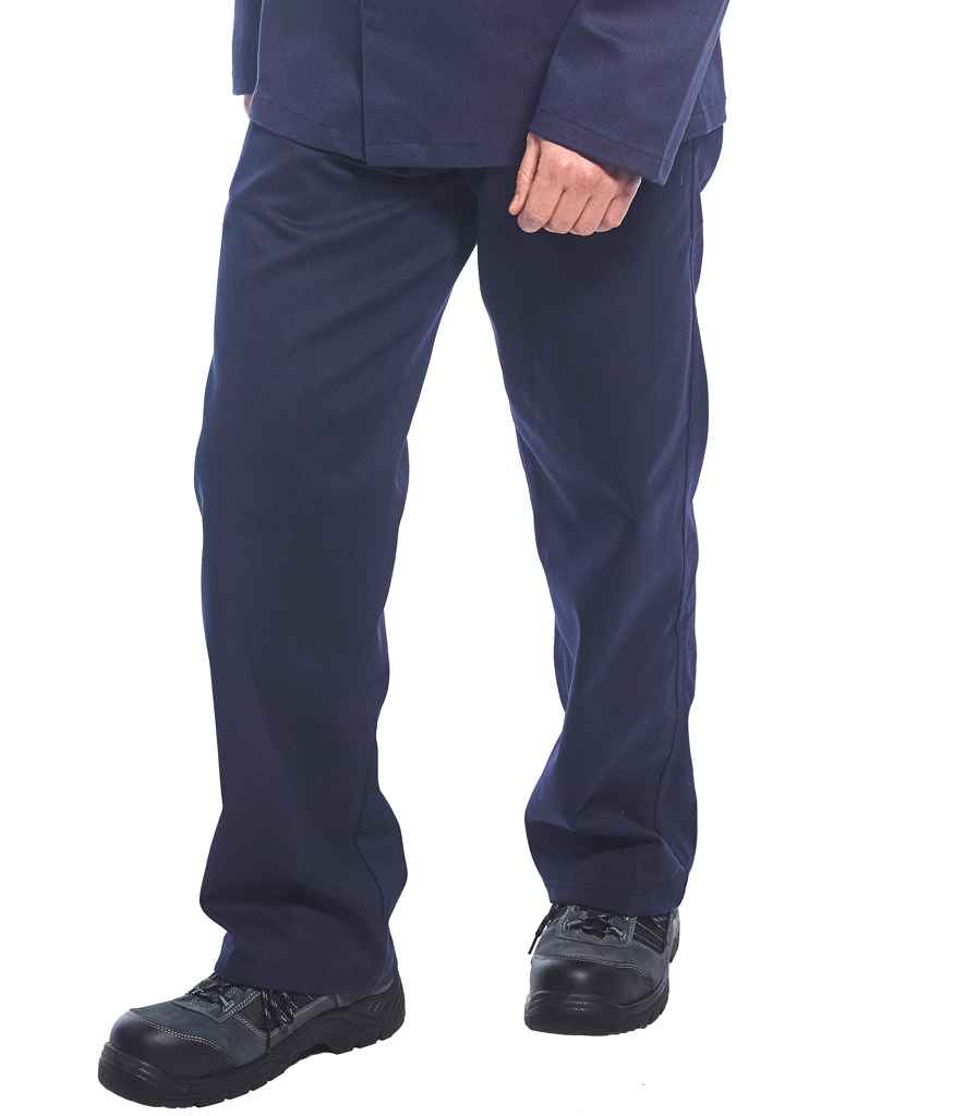 Portwest Bizweld Flame Resistant Trousers in R Navy by Portwest — Custom branded clothing by Print Press, featuring premium embroidery produced in our specialist print lab in the UK.