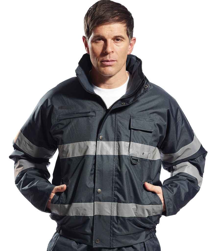Portwest Iona Lite Bomber Jacket in Black by Portwest — Custom branded clothing by Print Press, featuring premium embroidery produced in our specialist print lab in the UK.