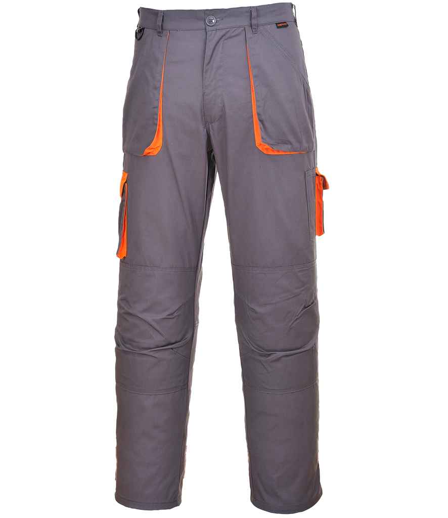 Portwest Texo Contrast Trousers in R Grey by Portwest — Custom branded clothing by Print Press, featuring premium embroidery produced in our specialist print lab in the UK.