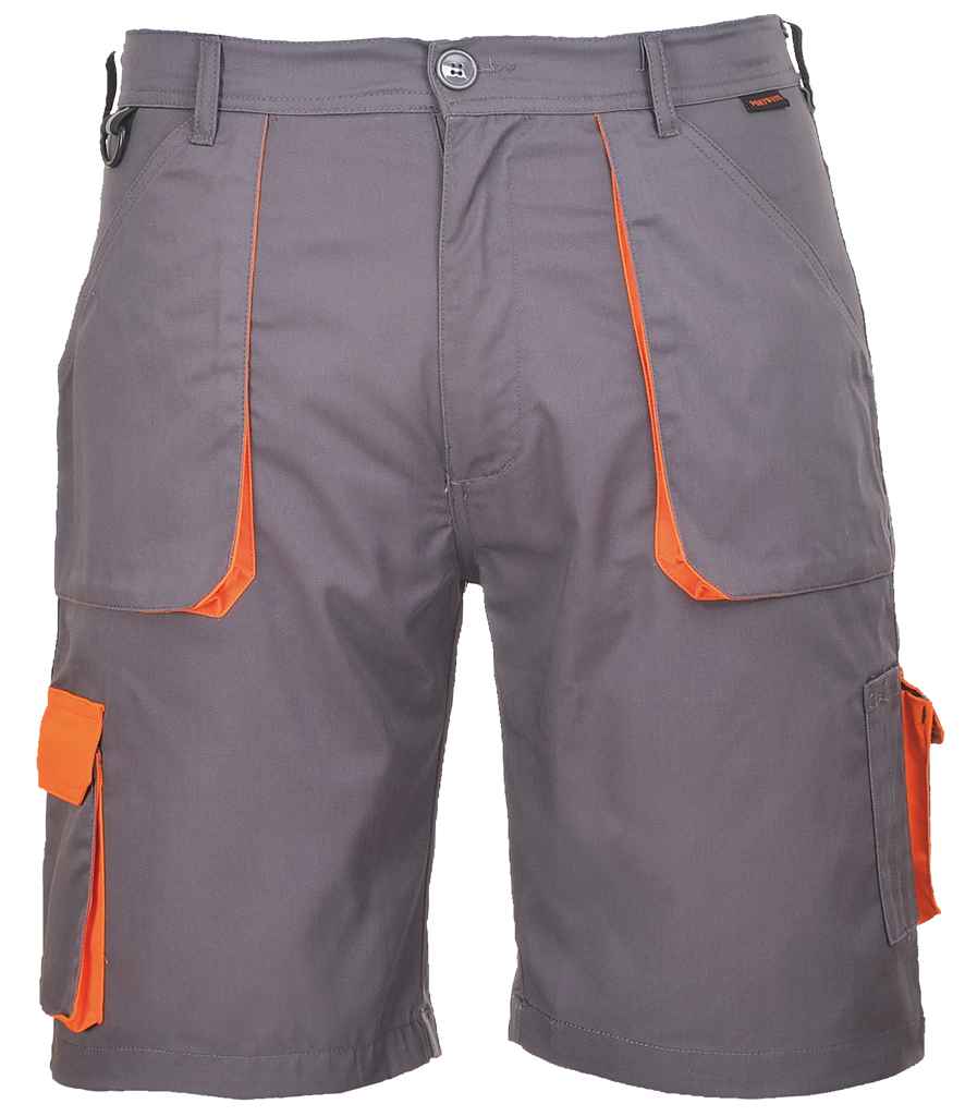 Portwest Texo Contrast Shorts in Grey by Portwest — Custom branded clothing by Print Press, featuring premium embroidery produced in our specialist print lab in the UK.