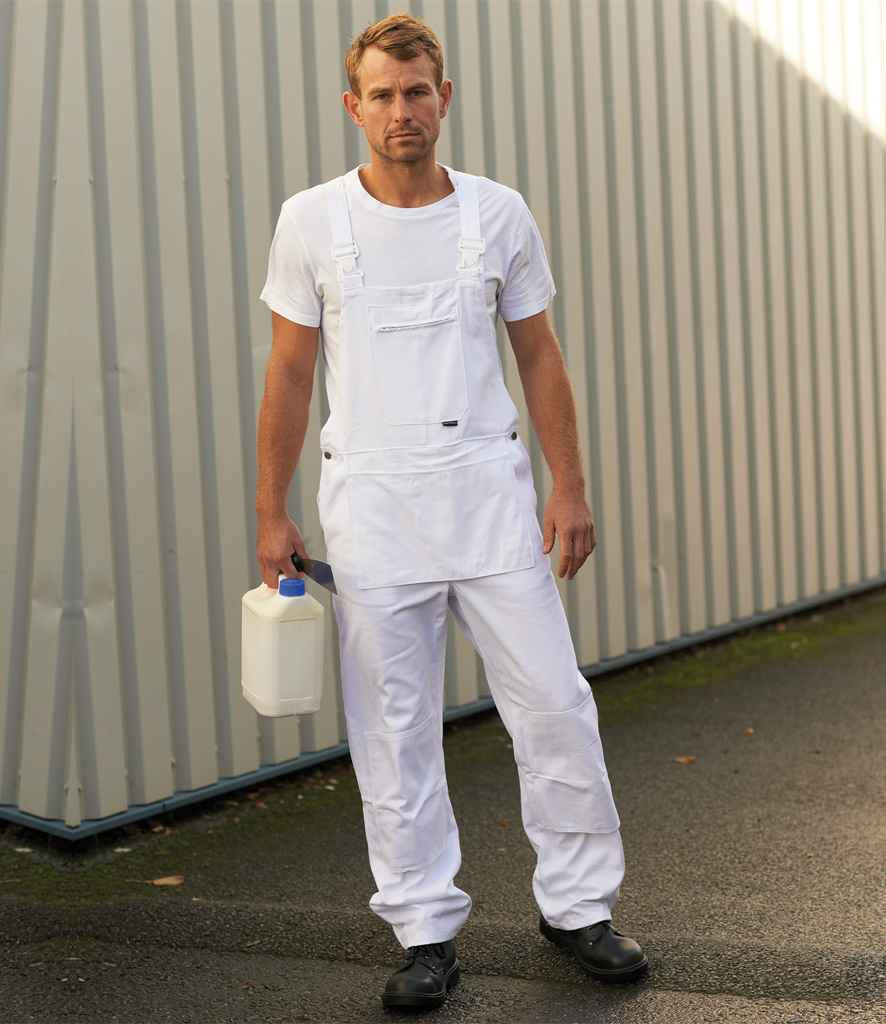 Portwest Bolton Painters Bib N Brace in White by Portwest — Custom branded clothing by Print Press, featuring premium embroidery produced in our specialist print lab in the UK.