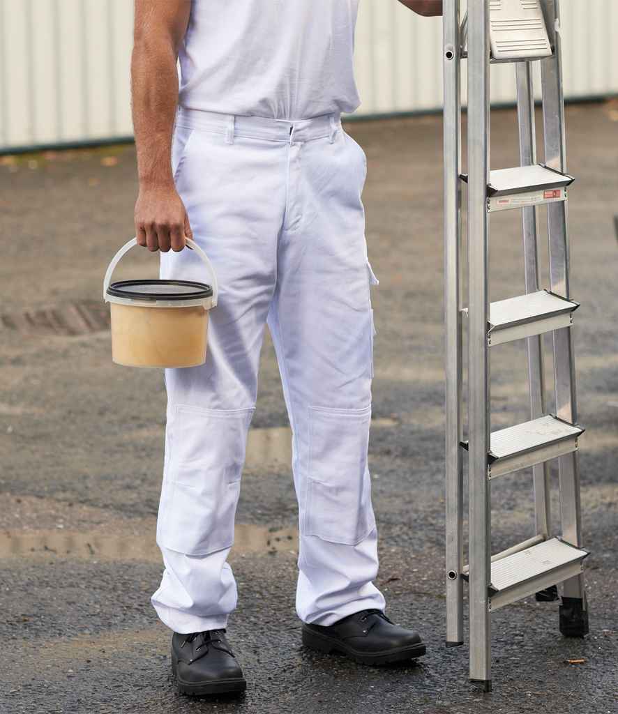 Portwest Painters Trousers in R White by Portwest — Custom branded clothing by Print Press, featuring premium embroidery produced in our specialist print lab in the UK.