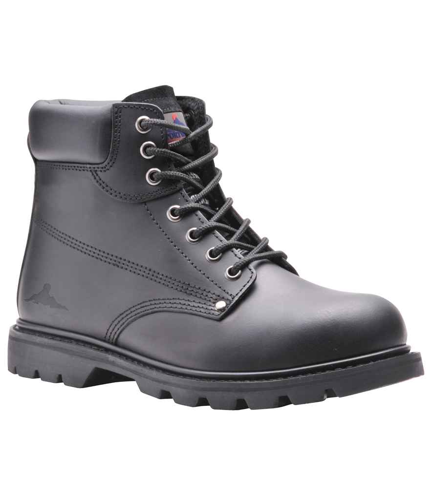 Portwest Steelite Welted SBP HRO Safety Boots in Black by Portwest — Custom branded clothing by Print Press, featuring premium embroidery produced in our specialist print lab in the UK.