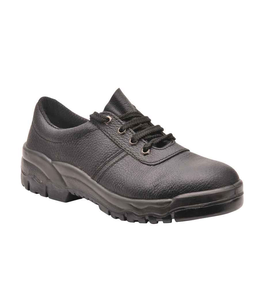 Portwest Steelite S1P Protector Shoes in Black by Portwest — Custom branded clothing by Print Press, featuring premium embroidery produced in our specialist print lab in the UK.