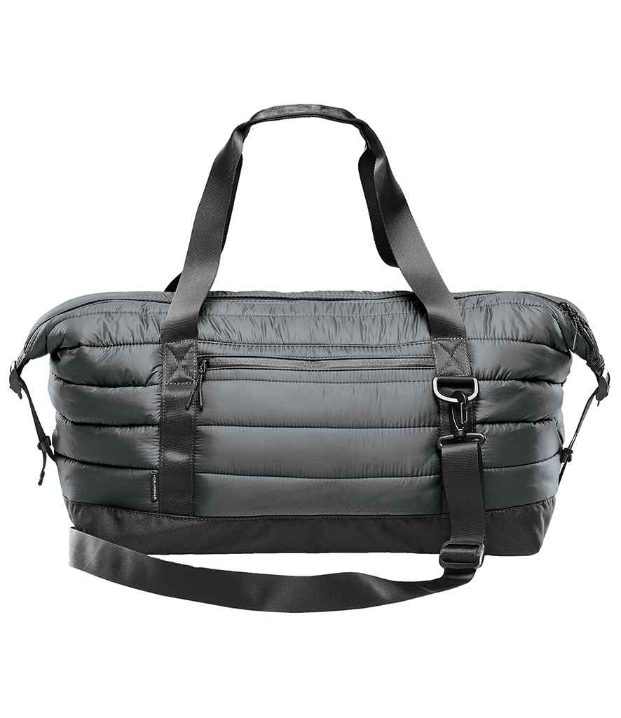 Stormtech Stavanger Quilted Duffle Holdall in ONE Graphite Grey by Stormtech — Custom branded clothing by Print Press, featuring premium embroidery produced in our specialist print lab in the UK.