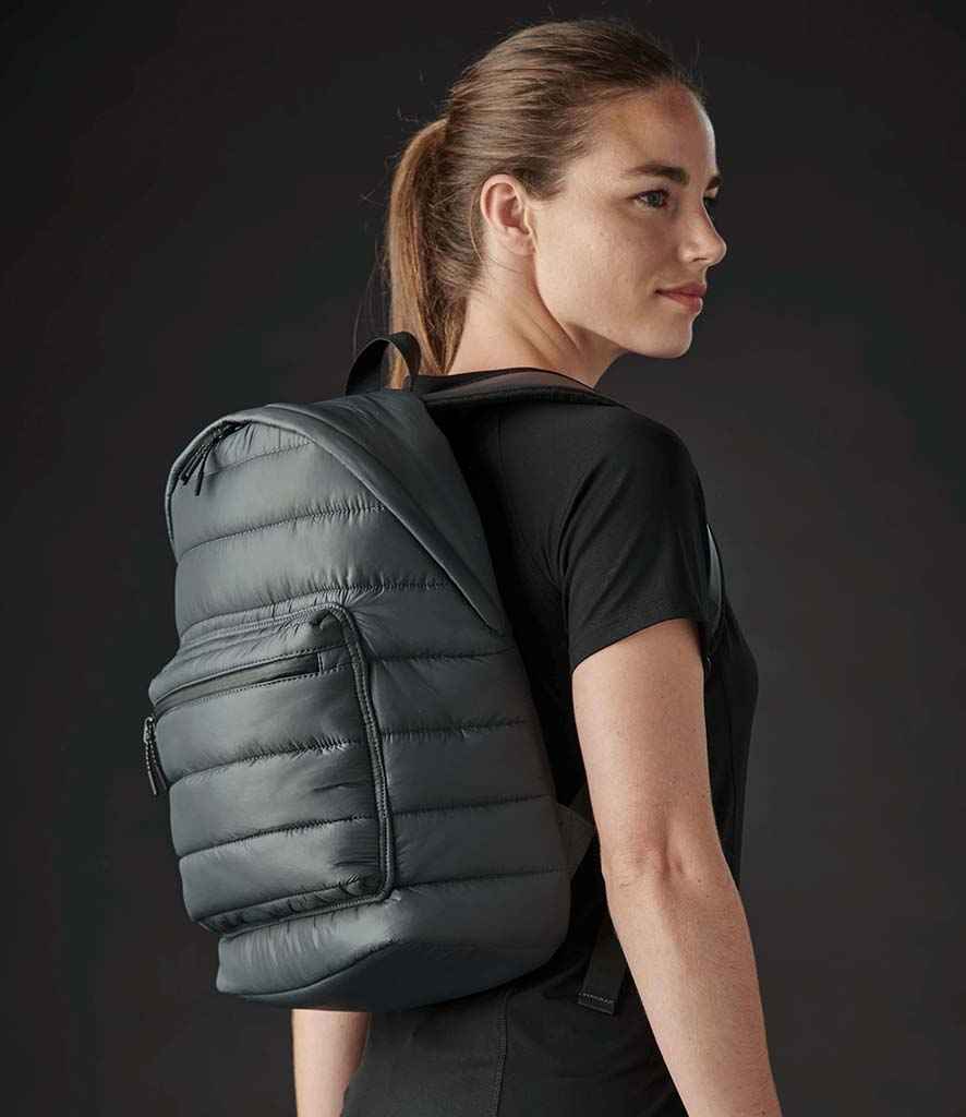 Stormtech Stavanger Quilted Backpack in ONE Graphite Grey by Stormtech — Custom branded clothing by Print Press, featuring premium embroidery produced in our specialist print lab in the UK.