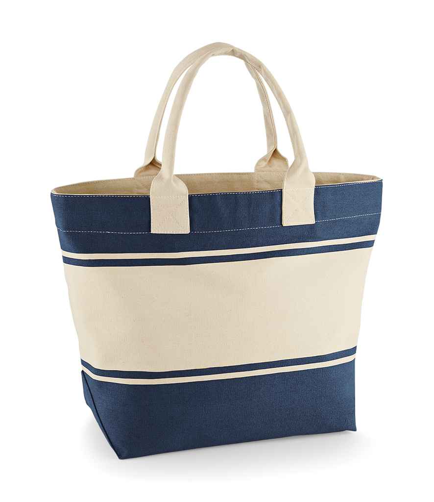 Quadra Canvas Deck Bag in ONE Navy Off White by Quadra — Custom branded clothing by Print Press, featuring premium embroidery produced in our specialist print lab in the UK.