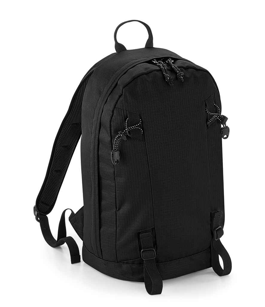 Quadra Everyday Outdoor 15 Litre Backpack in ONE Black by Quadra — Custom branded clothing by Print Press, featuring premium embroidery produced in our specialist print lab in the UK.