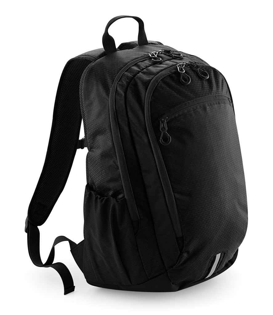 Quadra Endeavour Backpack in ONE Jet Black by Quadra — Custom branded clothing by Print Press, featuring premium embroidery produced in our specialist print lab in the UK.