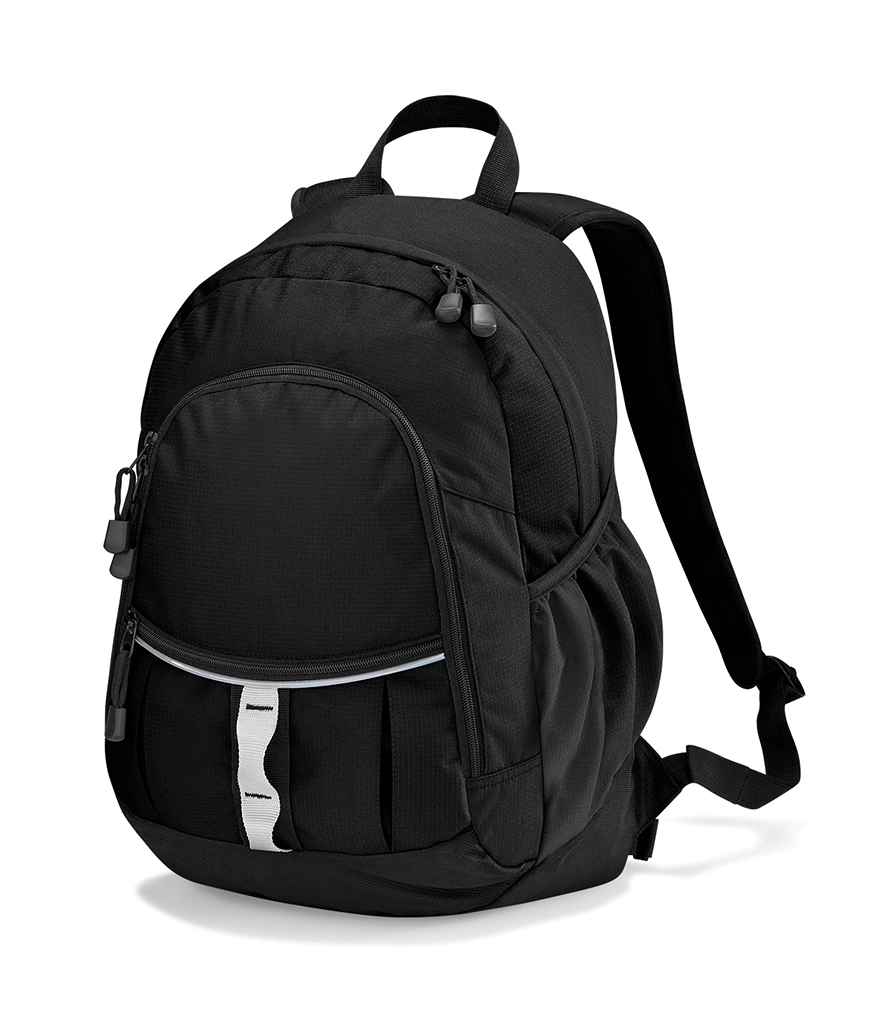 Quadra Pursuit Backpack in ONE Black by Quadra — Custom branded clothing by Print Press, featuring premium embroidery produced in our specialist print lab in the UK.