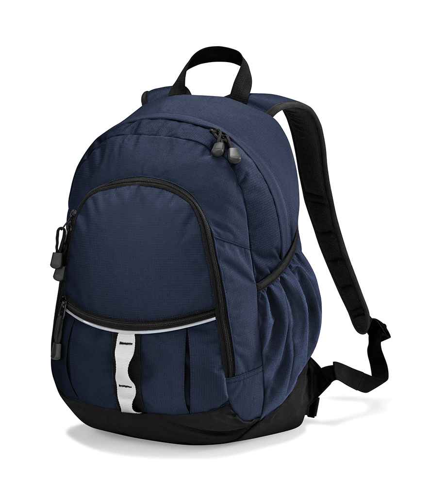 Quadra Pursuit Backpack in ONE French Navy by Quadra — Custom branded clothing by Print Press, featuring premium embroidery produced in our specialist print lab in the UK.