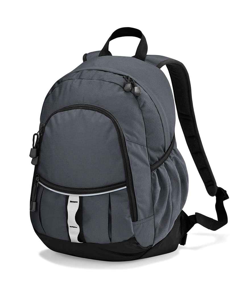 Quadra Pursuit Backpack in ONE Graphite Grey by Quadra — Custom branded clothing by Print Press, featuring premium embroidery produced in our specialist print lab in the UK.