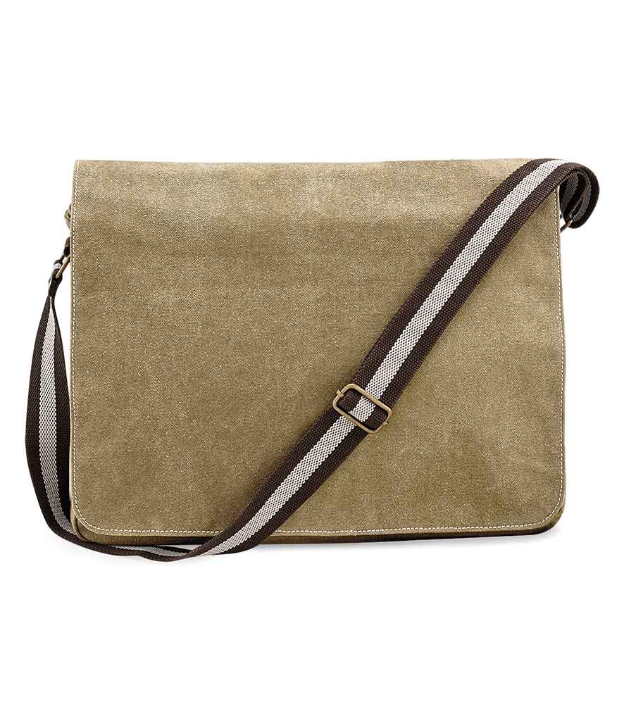 Quadra Vintage Canvas Despatch Bag in ONE Sahara by Quadra — Custom branded clothing by Print Press, featuring premium embroidery produced in our specialist print lab in the UK.