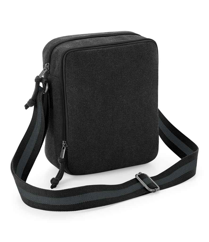 Quadra Vintage Canvas Mini Reporter in ONE Vintage Black by Quadra — Custom branded clothing by Print Press, featuring premium embroidery produced in our specialist print lab in the UK.