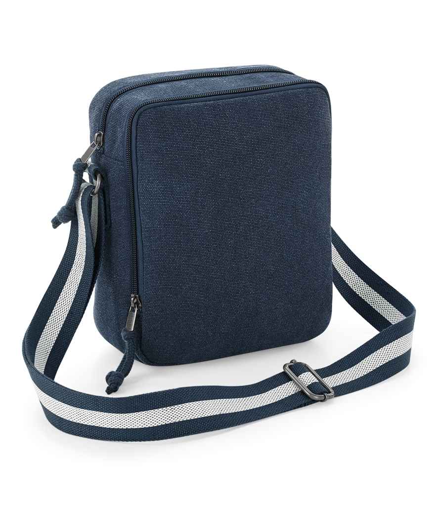 Quadra Vintage Canvas Mini Reporter in ONE Vintage Oxford Navy by Quadra — Custom branded clothing by Print Press, featuring premium embroidery produced in our specialist print lab in the UK.