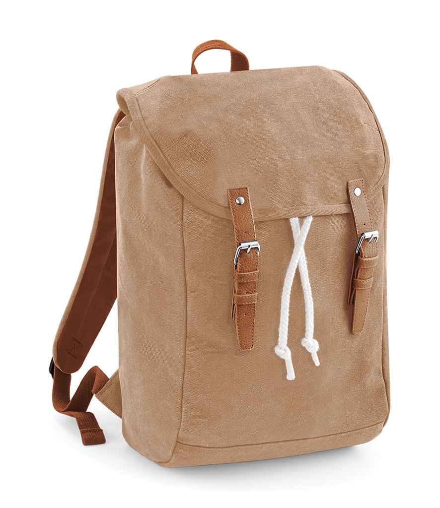 Quadra Vintage Rucksack in ONE Caramel by Quadra — Custom branded clothing by Print Press, featuring premium embroidery produced in our specialist print lab in the UK.