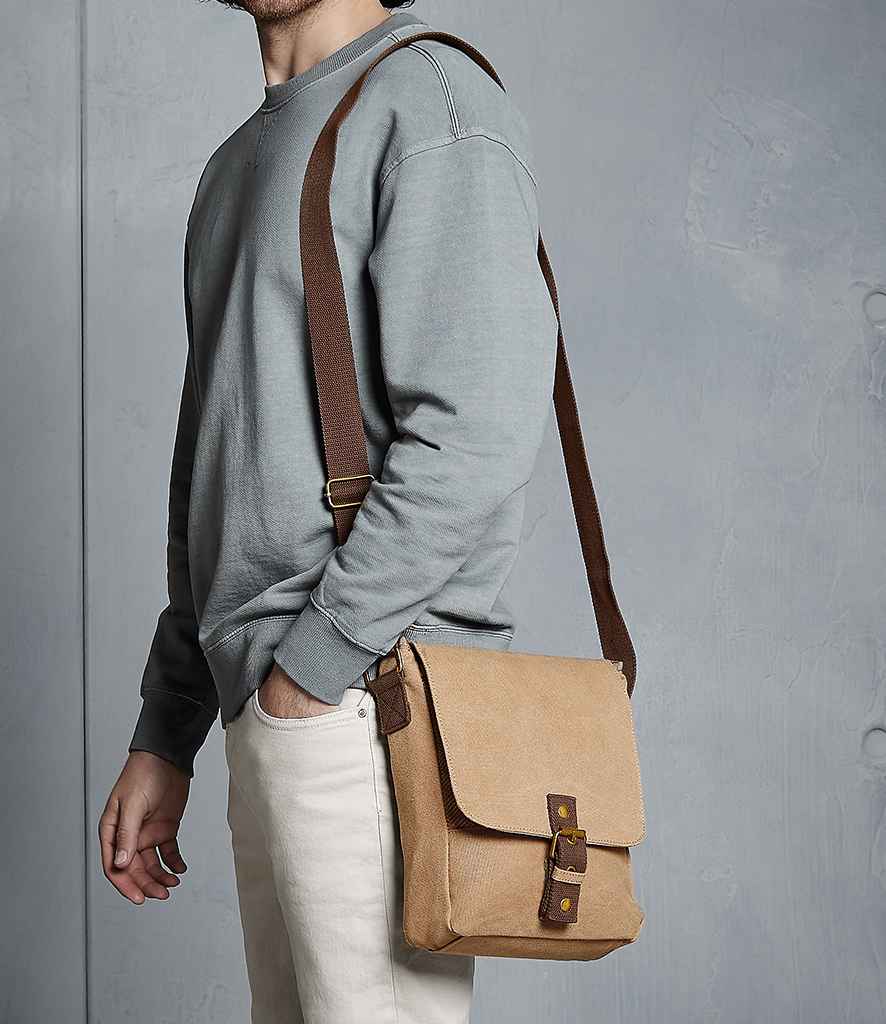 Quadra Vintage Canvas iPad/Tablet Reporter in ONE Sahara by Quadra — Custom branded clothing by Print Press, featuring premium embroidery produced in our specialist print lab in the UK.