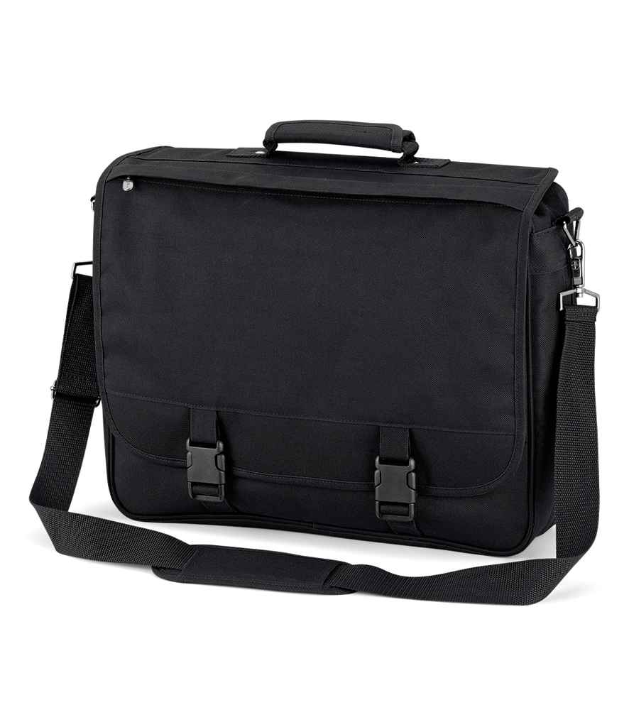 Quadra Portfolio Briefcase in ONE Black by Quadra — Custom branded clothing by Print Press, featuring premium embroidery produced in our specialist print lab in the UK.