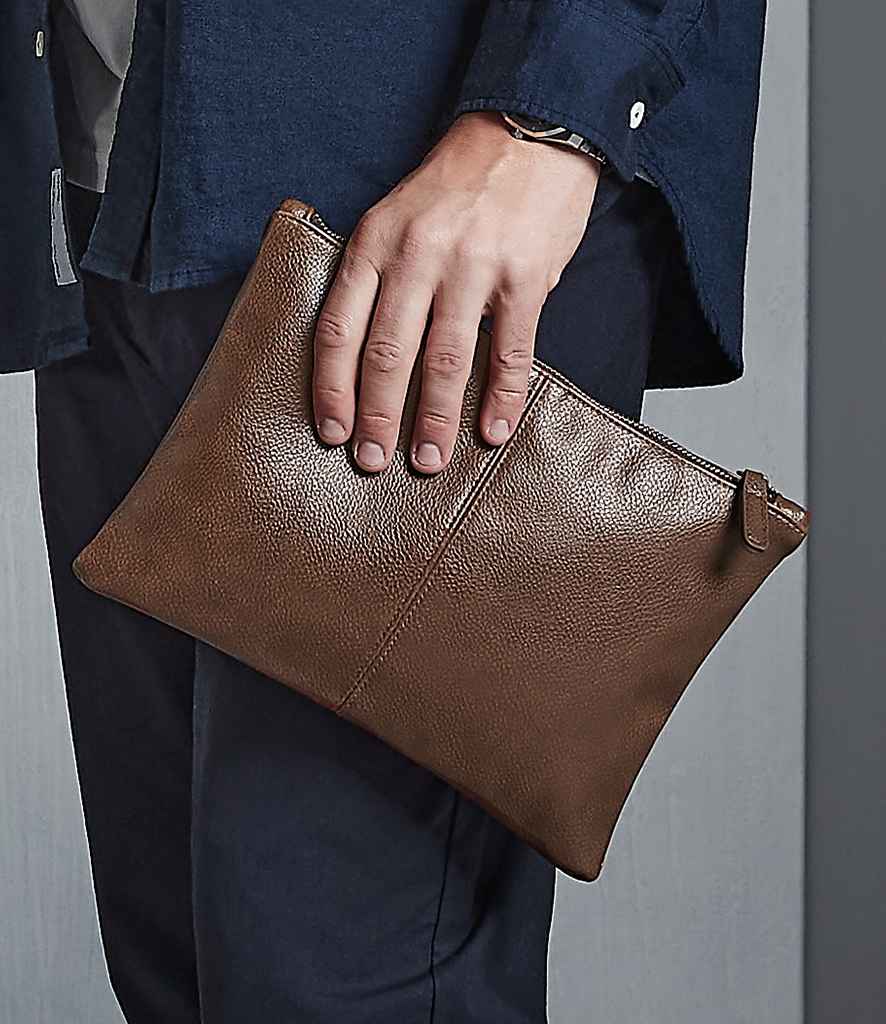Quadra NuHide Accessory Pouch in ONE Tan by Quadra — Custom branded clothing by Print Press, featuring premium embroidery produced in our specialist print lab in the UK.