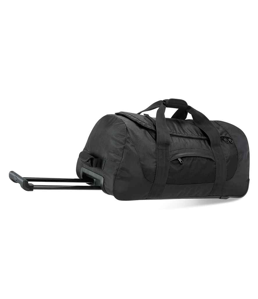 Quadra Vessel Team Wheelie Bag in ONE Black by Quadra — Custom branded clothing by Print Press, featuring premium embroidery produced in our specialist print lab in the UK.