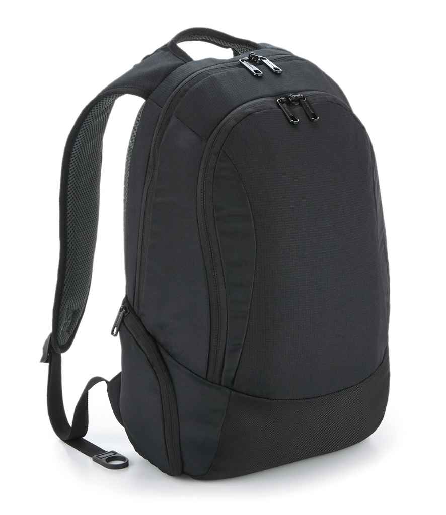 Quadra Vessel Slimline Laptop Backpack in ONE Black by Quadra — Custom branded clothing by Print Press, featuring premium embroidery produced in our specialist print lab in the UK.