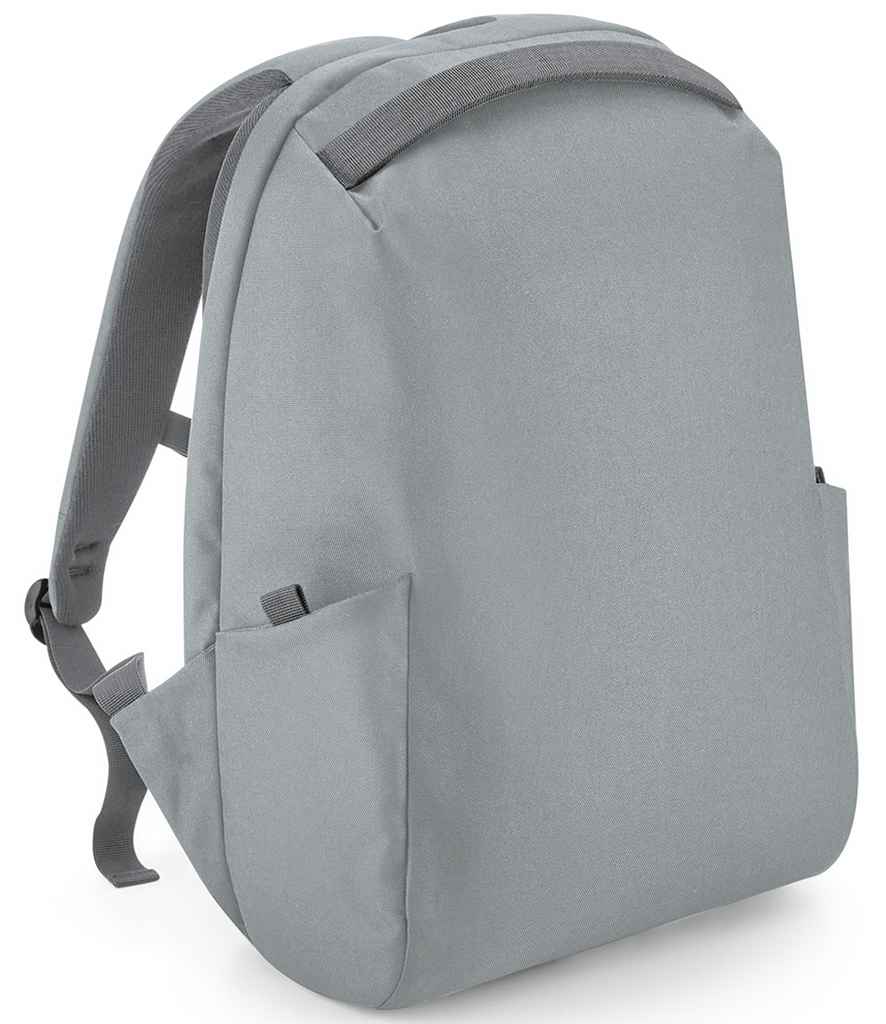 Quadra Project Recycled Security Backpack in ONE Pure Grey by Quadra — Custom branded clothing by Print Press, featuring premium embroidery produced in our specialist print lab in the UK.