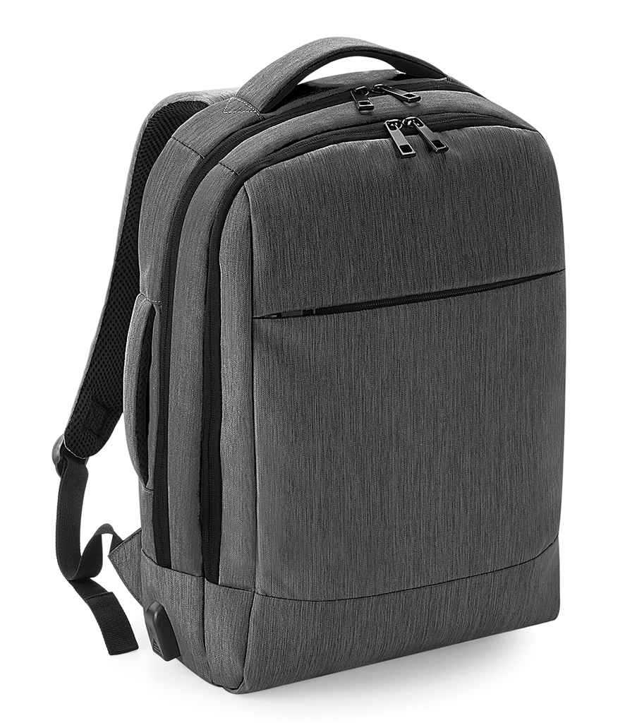 Quadra Q-Tech Charge Convertible Backpack in ONE Granite Marl by Quadra — Custom branded clothing by Print Press, featuring premium embroidery produced in our specialist print lab in the UK.