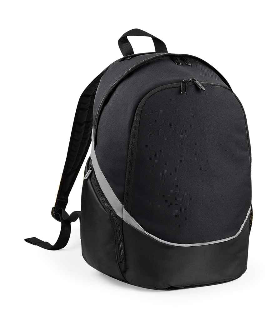 Quadra Pro Team Backpack in ONE Black Grey by Quadra — Custom branded clothing by Print Press, featuring premium embroidery produced in our specialist print lab in the UK.