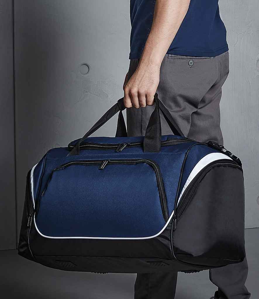 Quadra Pro Team Holdall in ONE French Navy White by Quadra — Custom branded clothing by Print Press, featuring premium embroidery produced in our specialist print lab in the UK.