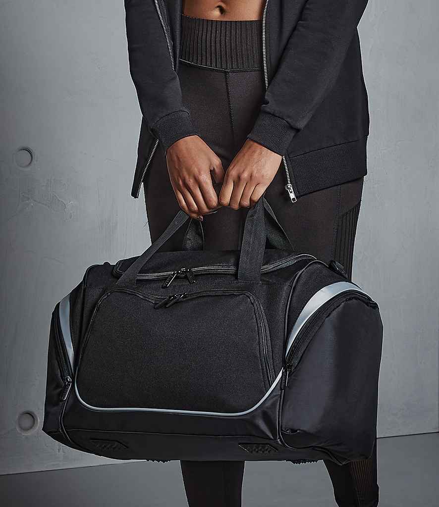 Quadra Pro Team Locker Bag in ONE Black Light Grey by Quadra — Custom branded clothing by Print Press, featuring premium embroidery produced in our specialist print lab in the UK.
