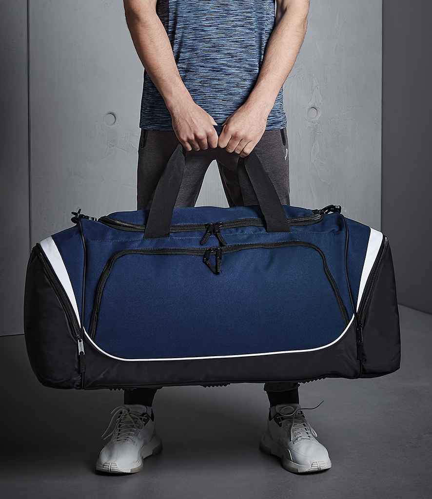 Quadra Pro Team Jumbo Kit Bag in ONE French Navy Black White by Quadra — Custom branded clothing by Print Press, featuring premium embroidery produced in our specialist print lab in the UK.
