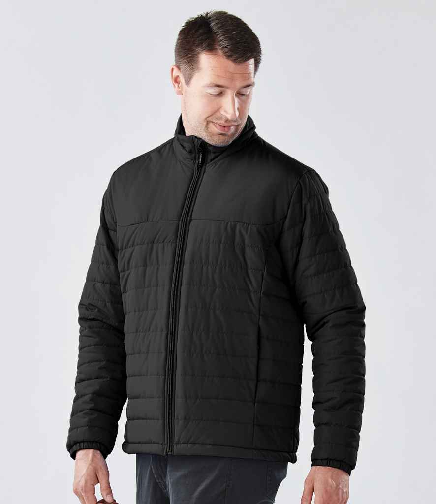 Stormtech Nautilus Quilted Jacket in Black by Stormtech — Custom branded clothing by Print Press, featuring premium embroidery produced in our specialist print lab in the UK.