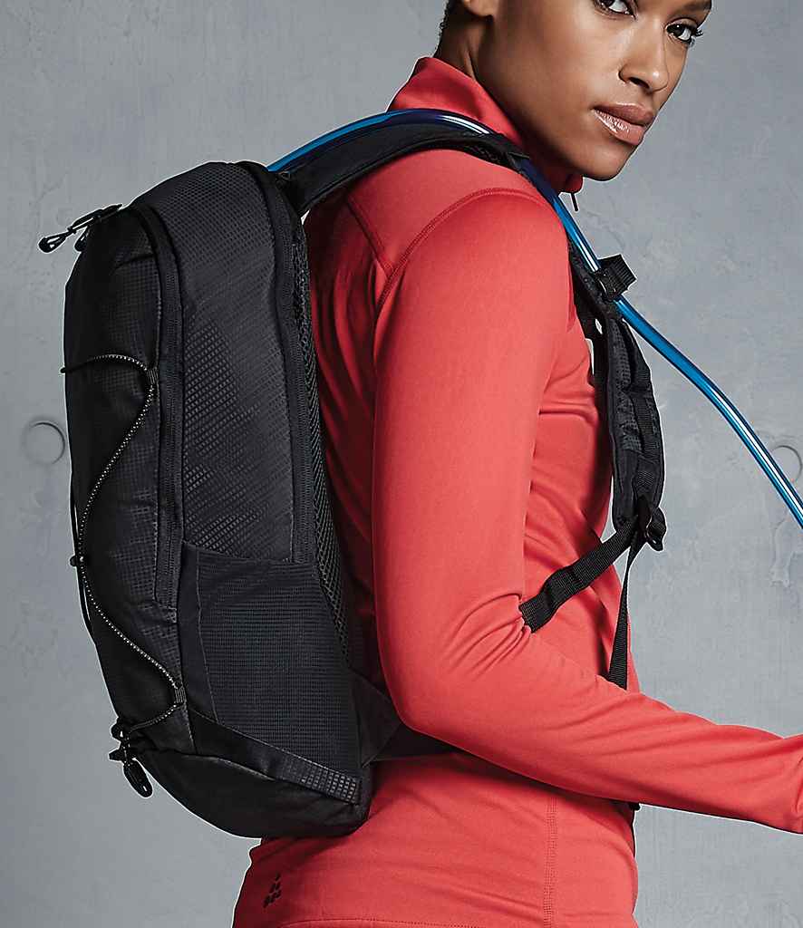 Quadra SLX-Lite 10 Litre Hydration Pack in ONE Black by Quadra — Custom branded clothing by Print Press, featuring premium embroidery produced in our specialist print lab in the UK.