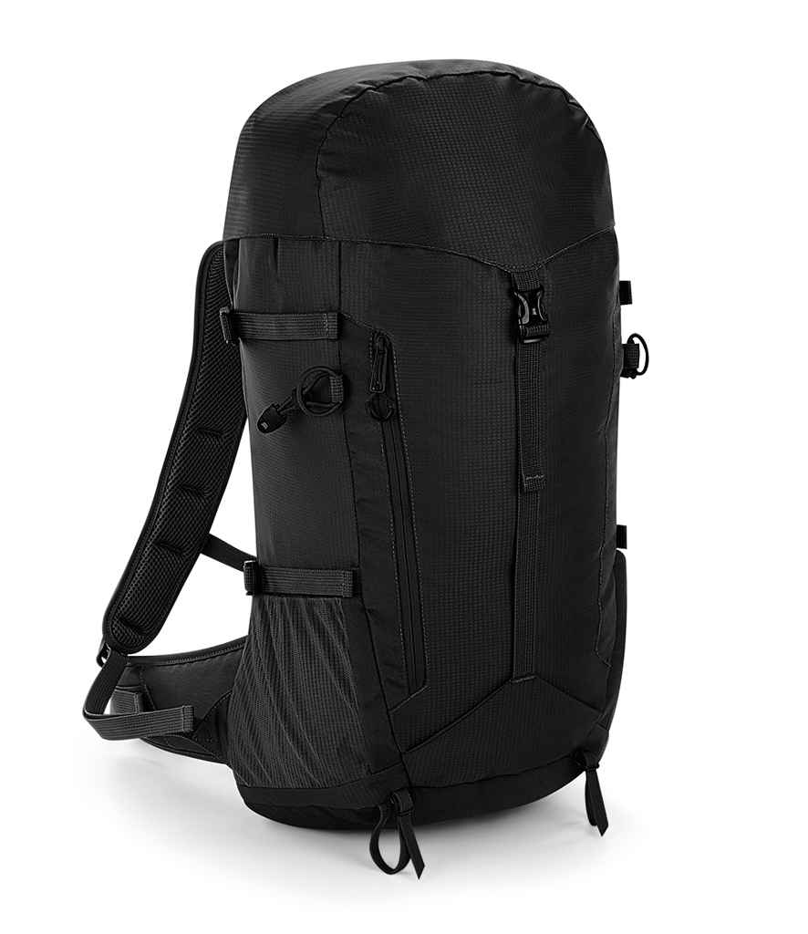 Quadra SLX-Lite 35 Litre Backpack in ONE Black by Quadra — Custom branded clothing by Print Press, featuring premium embroidery produced in our specialist print lab in the UK.