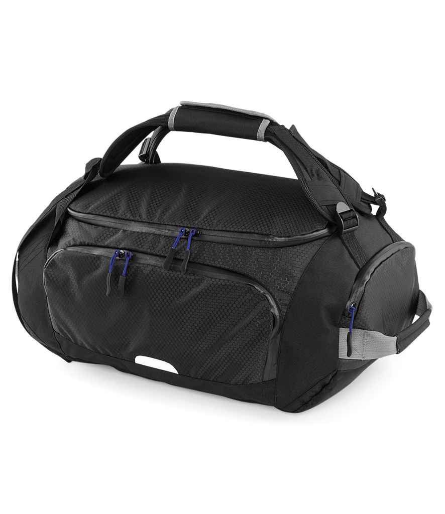 Quadra SLX 30 Litre Stowaway Carry-On in ONE Black by Quadra — Custom branded clothing by Print Press, featuring premium embroidery produced in our specialist print lab in the UK.