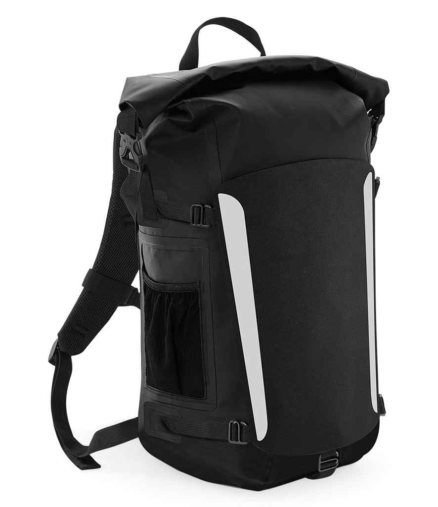 Quadra SLX 25 Litre Waterproof Backpack in ONE Black Black by Quadra — Custom branded clothing by Print Press, featuring premium embroidery produced in our specialist print lab in the UK.