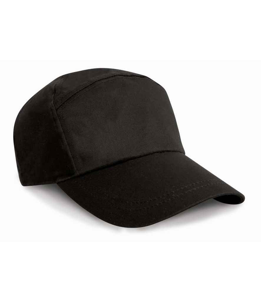 Result Advertising Cap in ONE Black by Result Headwear — Custom branded clothing by Print Press, featuring premium embroidery produced in our specialist print lab in the UK.