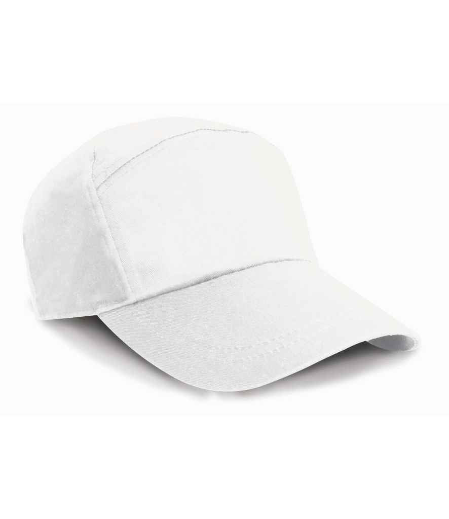 Result Advertising Cap in ONE White by Result Headwear — Custom branded clothing by Print Press, featuring premium embroidery produced in our specialist print lab in the UK.