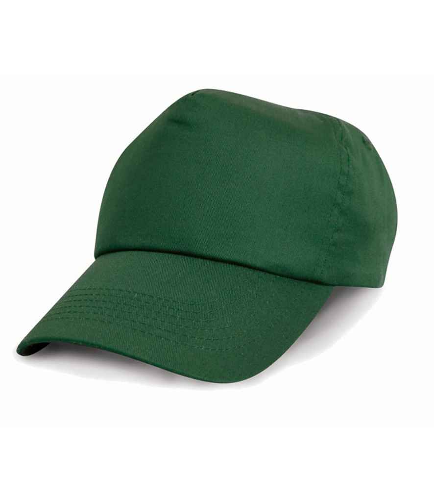Result Kids Cotton Cap in ONE Bottle Green by Result Headwear — Custom branded clothing by Print Press, featuring premium embroidery produced in our specialist print lab in the UK.