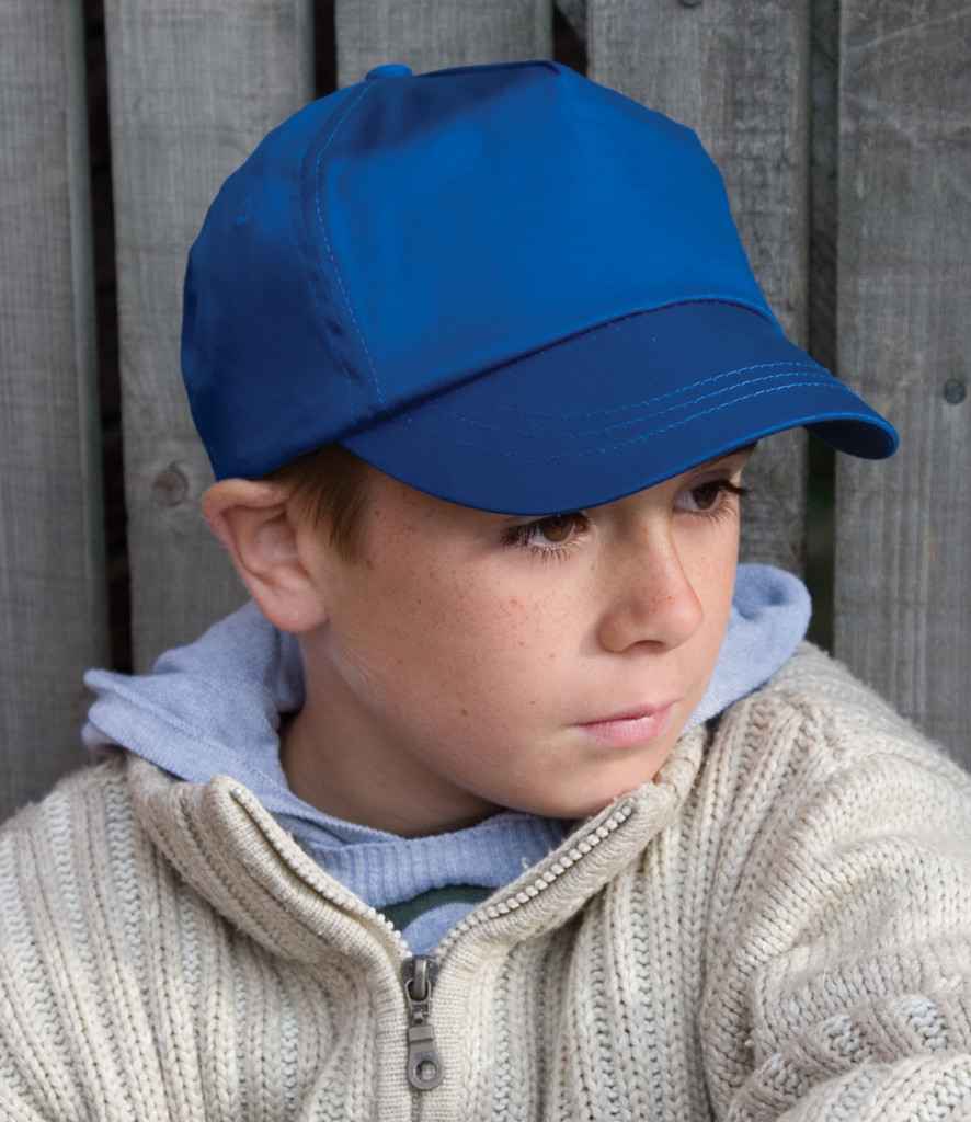 Result Kids Cotton Cap in ONE Royal Blue by Result Headwear — Custom branded clothing by Print Press, featuring premium embroidery produced in our specialist print lab in the UK.