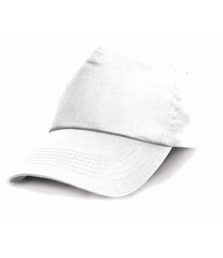 Result Kids Cotton Cap in ONE White by Result Headwear — Custom branded clothing by Print Press, featuring premium embroidery produced in our specialist print lab in the UK.